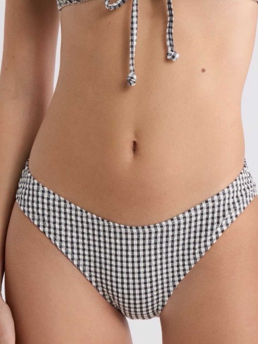Billabong Wave Check Bondi High Cut Cheeky Bikini Bottoms Medium Coverage Size M